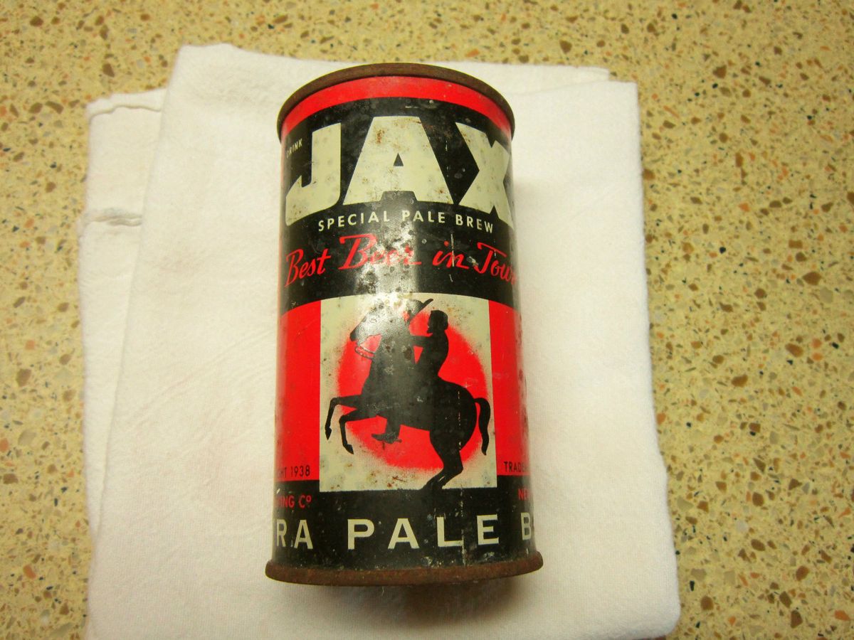 TOP PUNCHED 12 OZ FLAT TOP CAN JAX EXTRA PALE BEER NEW ORLEANS LA