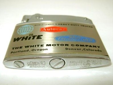 1950s White FREIGHTLINER Flat Advertising LIGHTER *MIB* White MOTOR