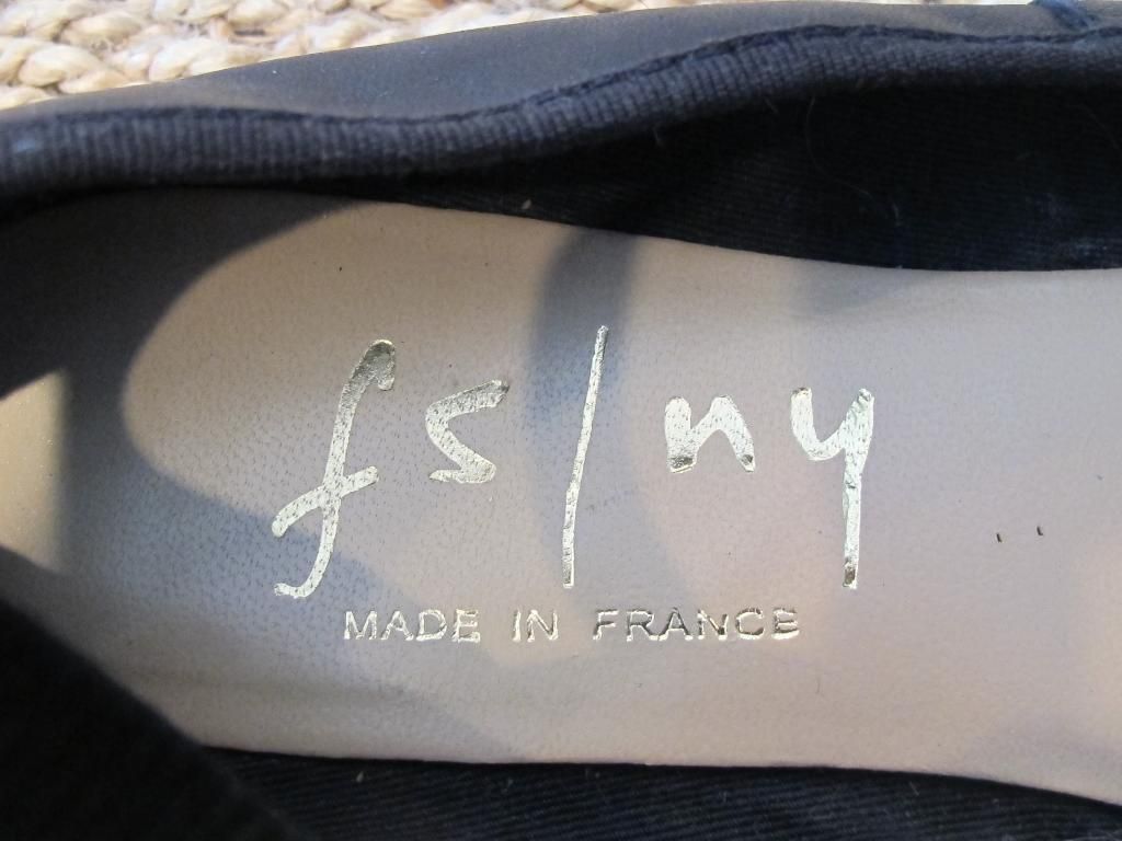 FRENCH SOLE FS/NY France BALLET FLATS SLIPPERS black leather 41