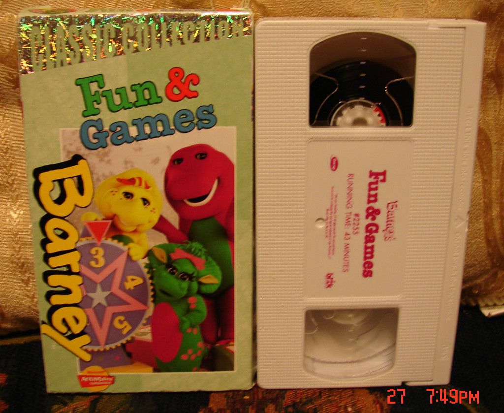 Barneys Fun Games VHS Video Classic Collection Actimates Free US 1st