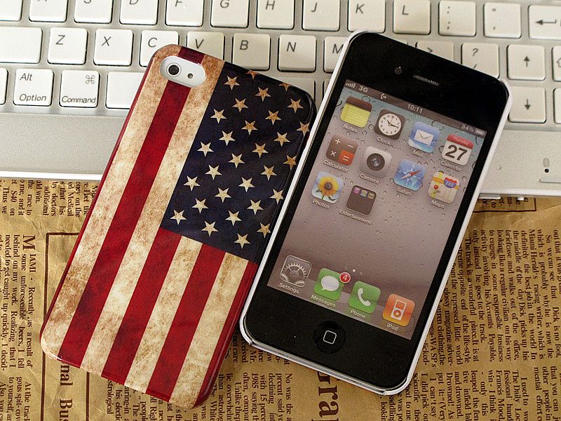 2pcs Classic US and UK Flag Hard Back Case for Apple iPhone 4 4G 4S