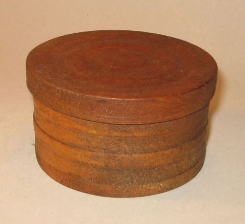  Circa 1840's Turned Wooden Salt Box