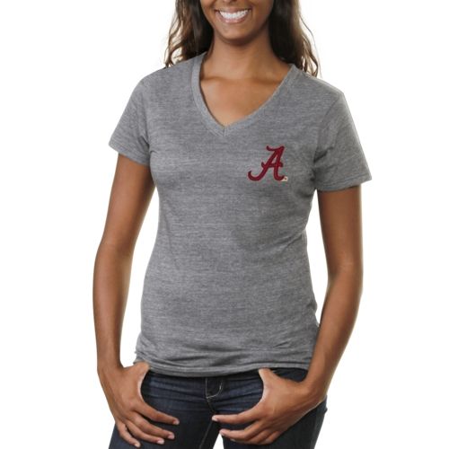  tide ladies heritage logo applique v neck tri blend t shirt ash as