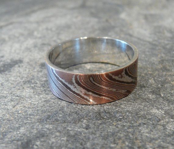 Mokume Gane Ring Wedding Band Hand Made