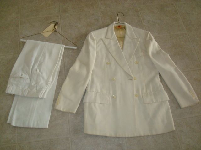  Mens White Sportcoat Blazer Jacket Pants Gangster Size Medium