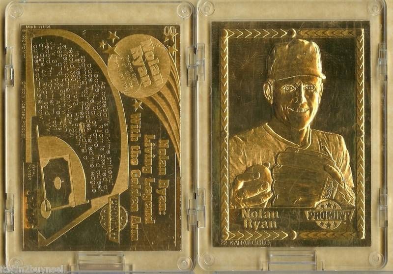 1992 Nolan Ryan Promint 22 KT Gold Card