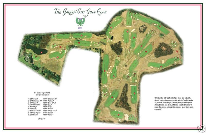  Garden City Golf Club Course Map Print