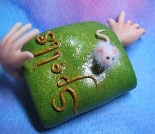  Spellbound Mouse Wizards Spellbook OOAK Sculpt Ann Galvin