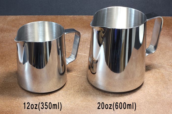  STAINLESS STEEL MILK FROTHING PITCHER MILK JUG 12oz PITCHER NO BULK