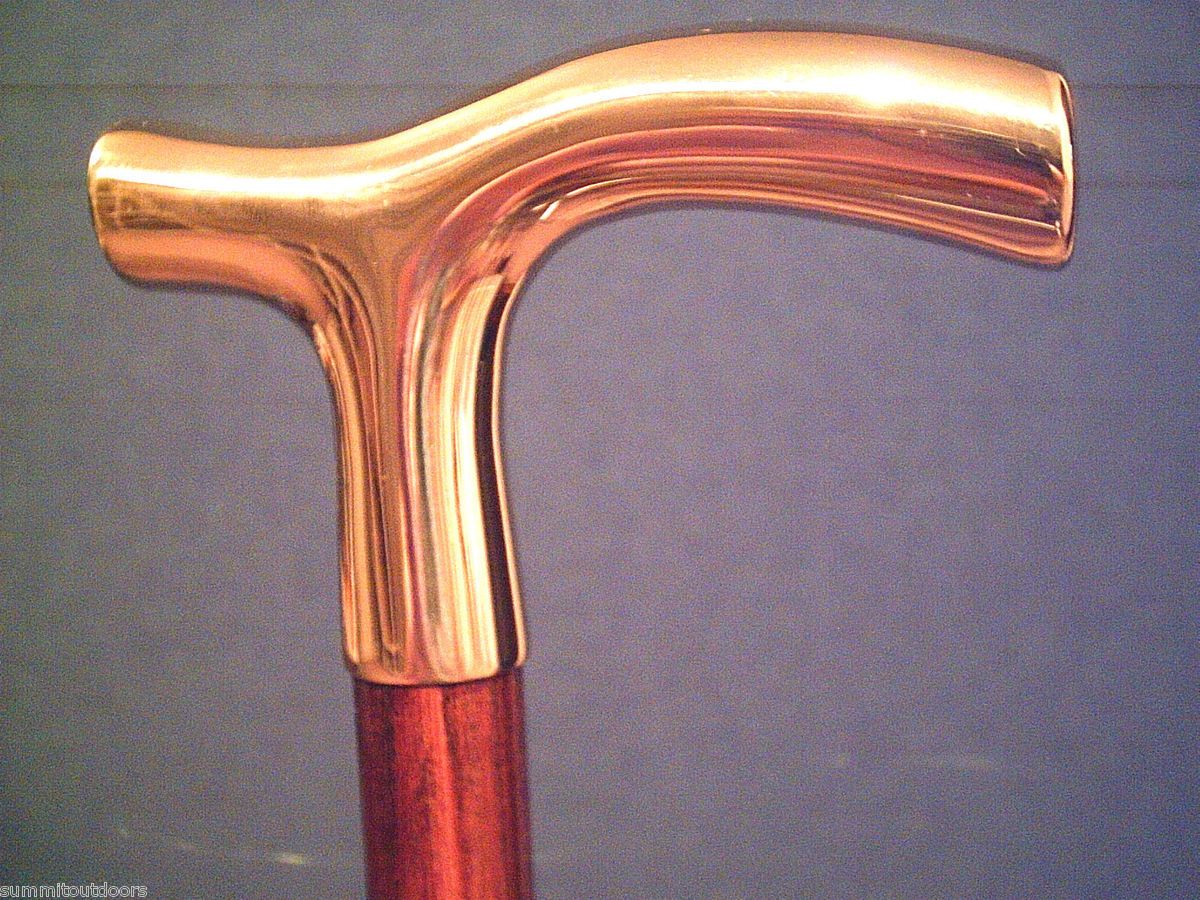 BRASS FRITZ HANDLE CANE WALKING STROLLING TREKING WALKING STICK