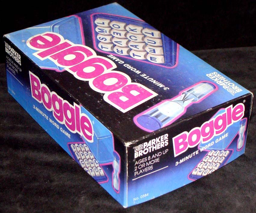 BOGGLE 3 MINUTE WORD GAME 1992 Vintage Parker Brothers 16 Cubes