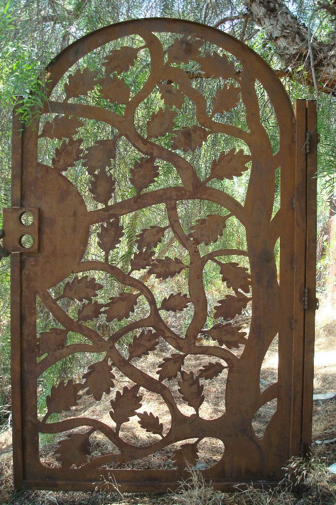 GARDEN GATE METAL ART DESIGNER CUSTOM WROUGHT IRON DECORATIVE