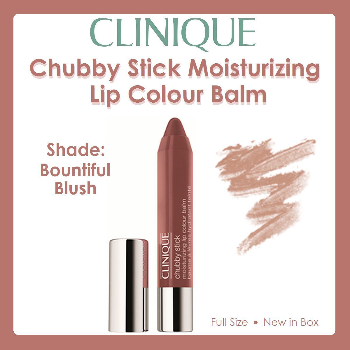 CLINIQUE CHUBBY STICK MOISTURIZING LIP COLOUR BALM FULL SIZE BOUNTIFUL