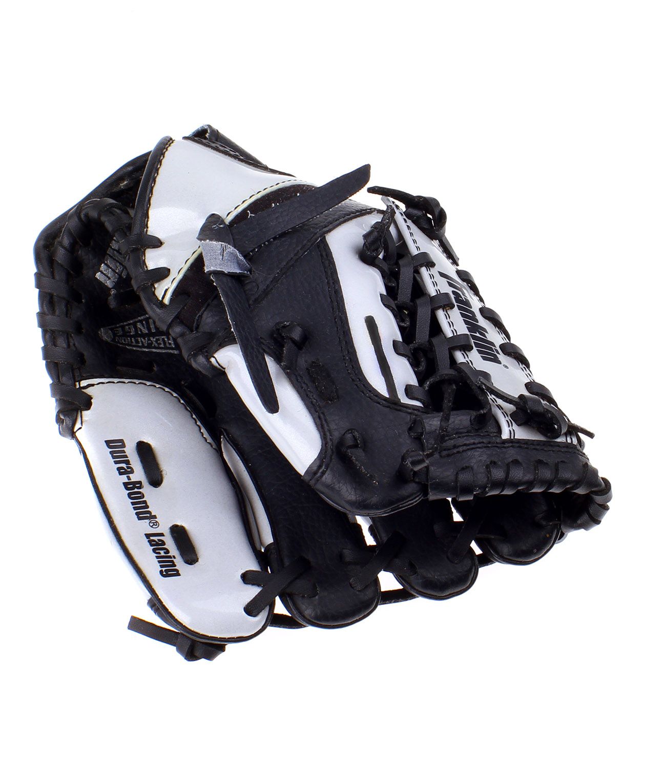 Franklin Baseball Mitt Glove Black & Silver T Ball 9.5 Soft Ball Right