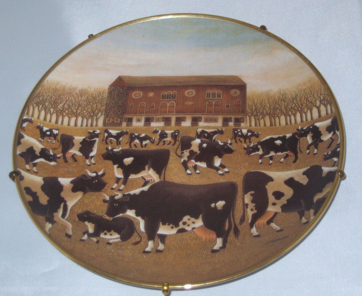 Spring Pasture COWS Collectible Plate Franklin Mint Limited Edition