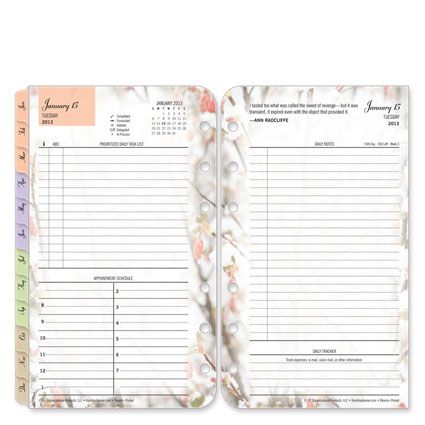 FranklinCovey Pocket Blooms Ring bound Daily Planner Refill   Jan 2013