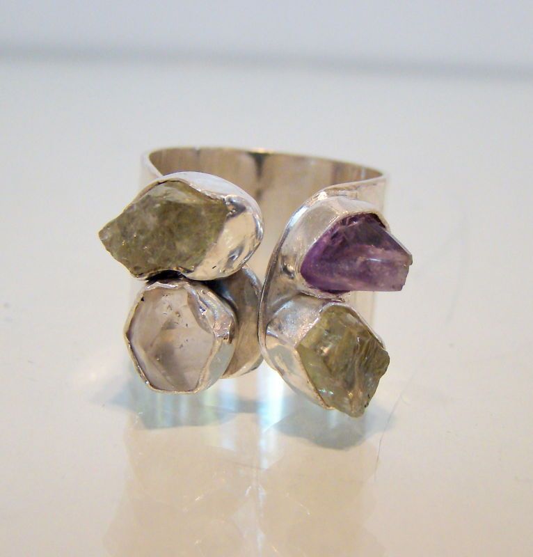 Stefano Gallucci Chrysoberyl Amethyst H Diamond Ring