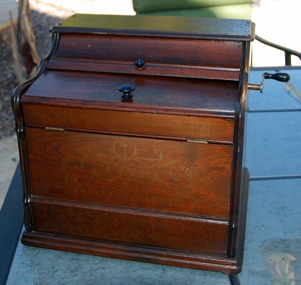 Early Antique GATELY&CO Organette Roller Organ Music Box Player & Tune