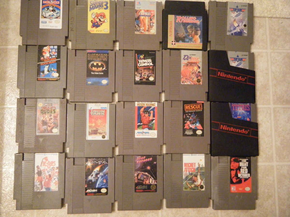  OF 20 NES Regular Nintendo Games SUPER MARIO 1 3 BATMAN TETRIS TOP GUN