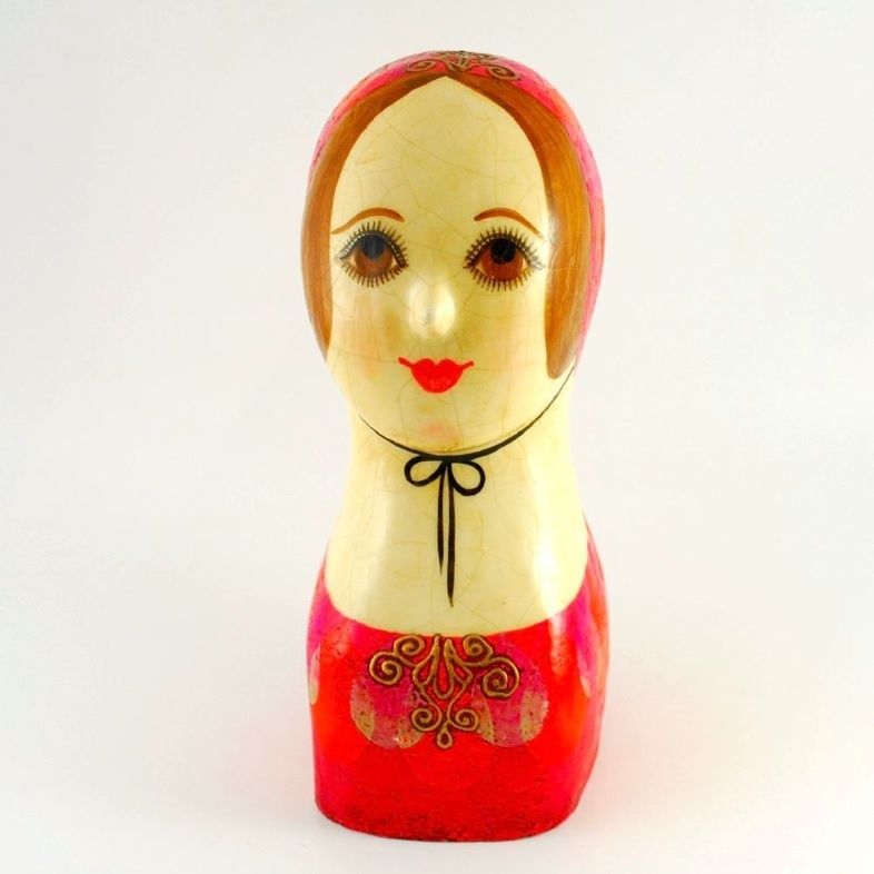 lovely gemma taccogna paper mache doll sculpture small damaged spot