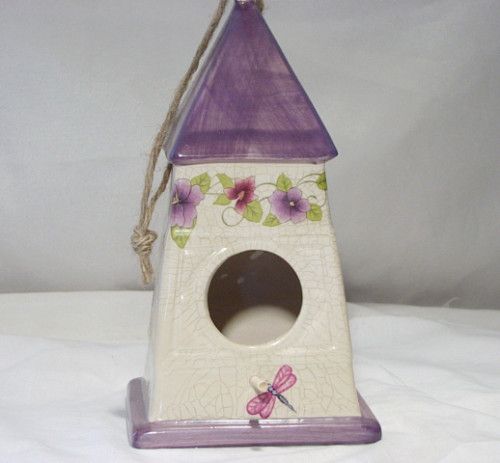 New Spring Flowers Dragonfly Birdhouse Garden Obelisk