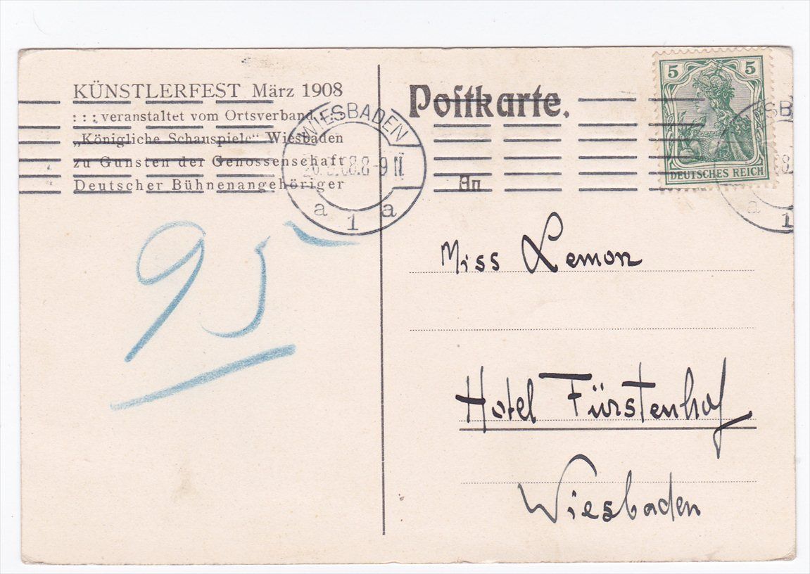  Lenkbaren Luftschiffes Kunstlerfest 1908 Geyer Artist Signed Postcard