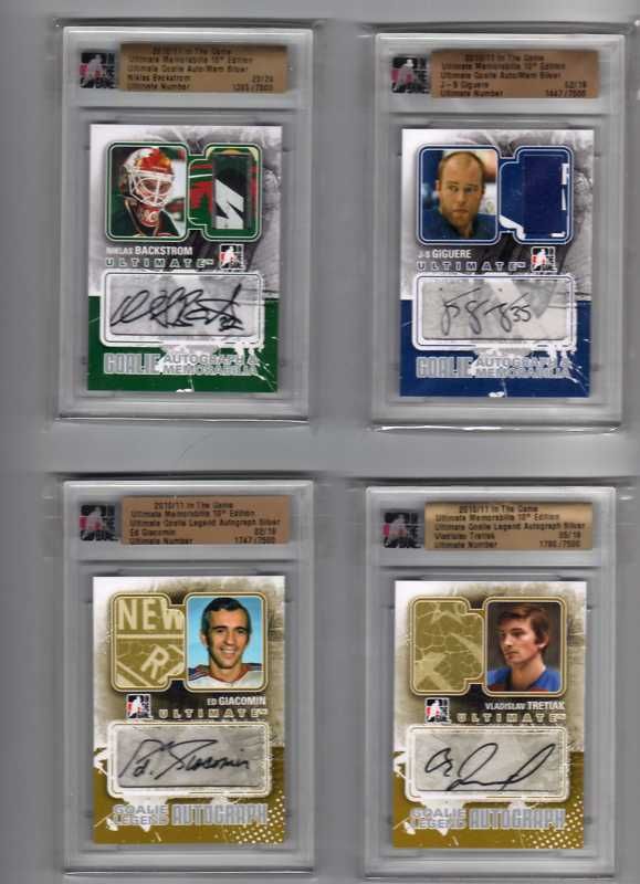 10 11 ITG 10th Ultimate Goalie Legend Auto Ed Giacomin 19