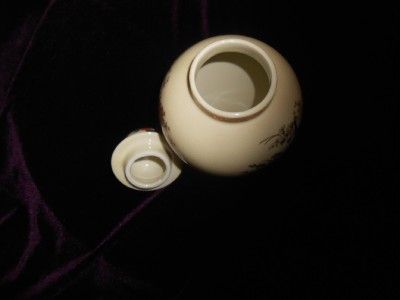 Vintage Satsuma Ceramic Ginger Temple Jar Vase w Lid and Peacock