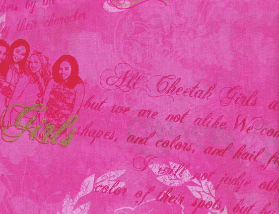 Quilting Fabric Disney Cheetah Girls Motto Hot Pink