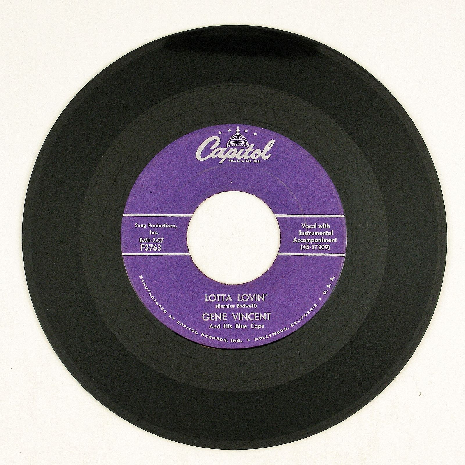 GENE VINCENT AND HIS BLUE CAPS Lotta Lovin 7in (ROCKABILLY) NM 