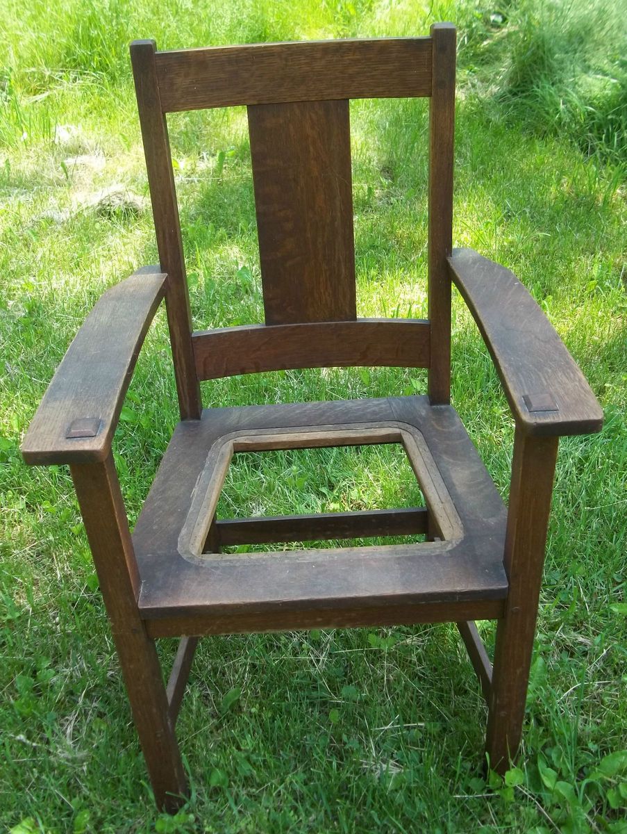 ORIGINAL ANTIQUE LIMBERT ARTS CRAFTS MISSION OAK ARM CHAIR LOCAL