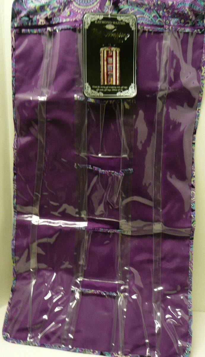   Waites purple hanging gift wrap organizer bag closet 2 sided Xmas