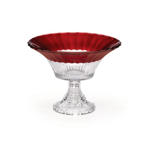 Mikasa Footed Glass Bowl Crimson Dawn