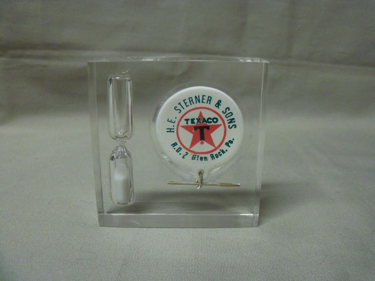  Texaco Advertising Hourglass Kitchen Egg Timer Glen Rock PA