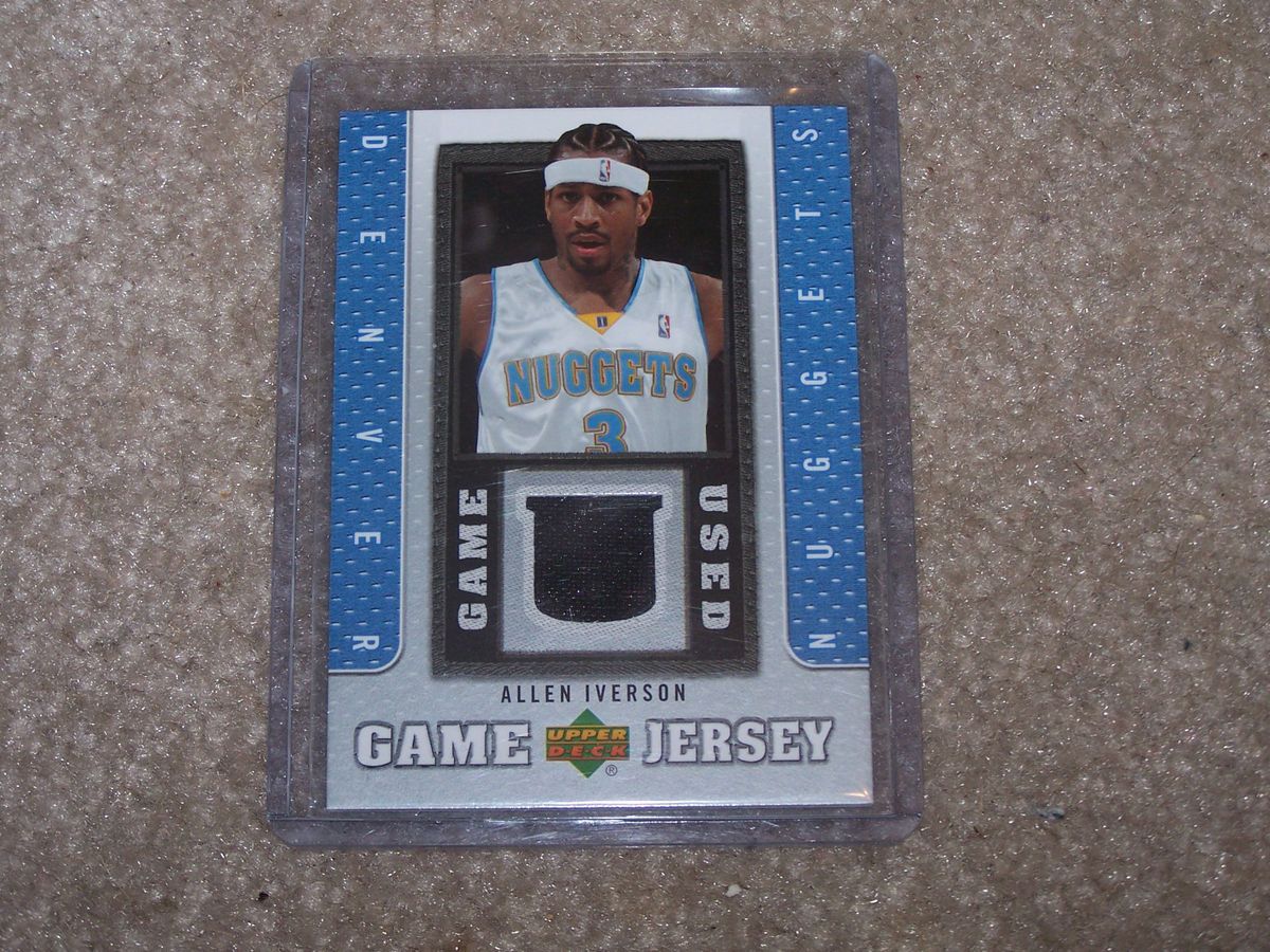 Georgetown Hoyas 76ers Nuggets Allen Iverson Game Used Jersey Card