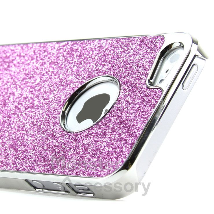 Pink Deluxe Chrome Glitter Hard Case Cover for Apple iPhone 5 5th Gen