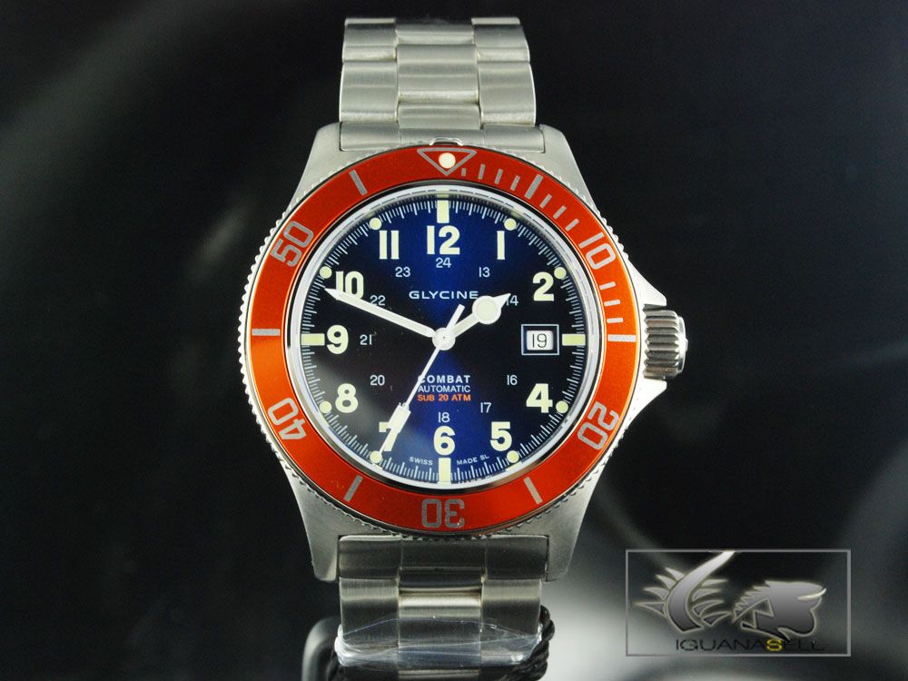 Glycine Watch Combat Sub 200M Automatic Orange 3863 18AT O 1