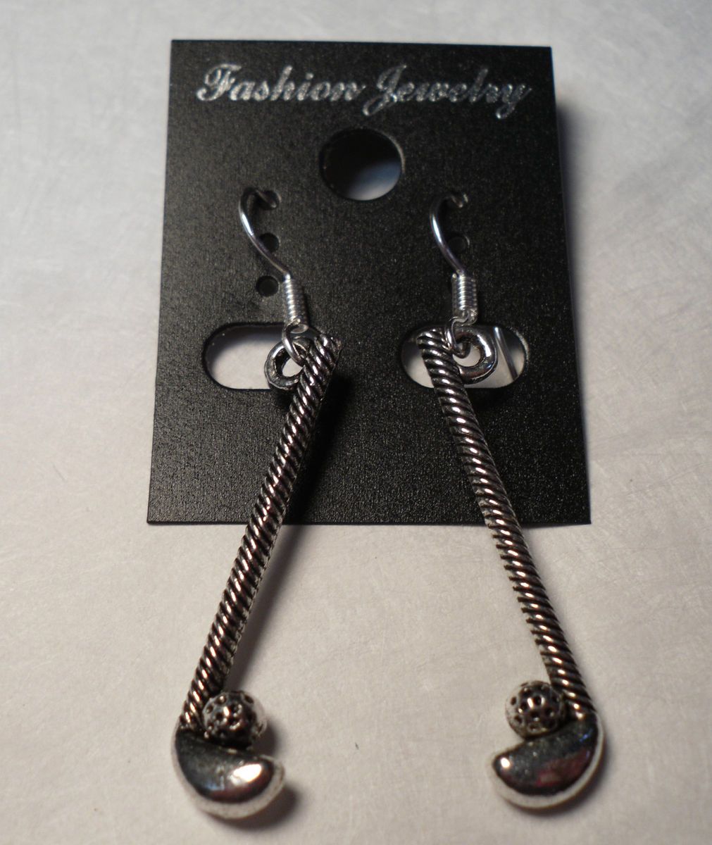 Tibet Silver Golf Club Earrings Country Club French Hooks Free