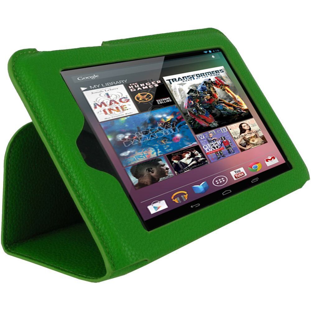  Ultra Slim Vegan Leather Case for Google Nexus 7 Tablet Green