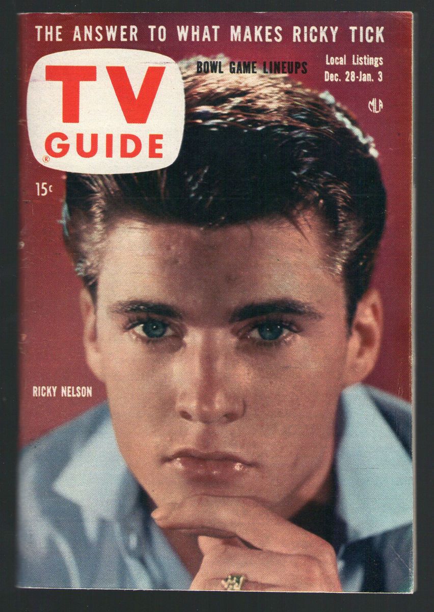 tv guide Rick Nelson Lucille Ball Gene Sarazen Golf Lassie Vintage Las