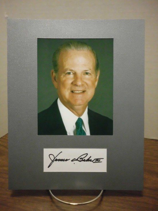 James Baker Autograph GEORGE BUSH ADMIN Display Signed Signature COA