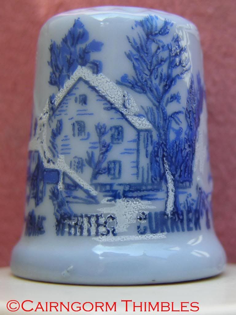 Currier Ives Thimble The Farmers Home Winter