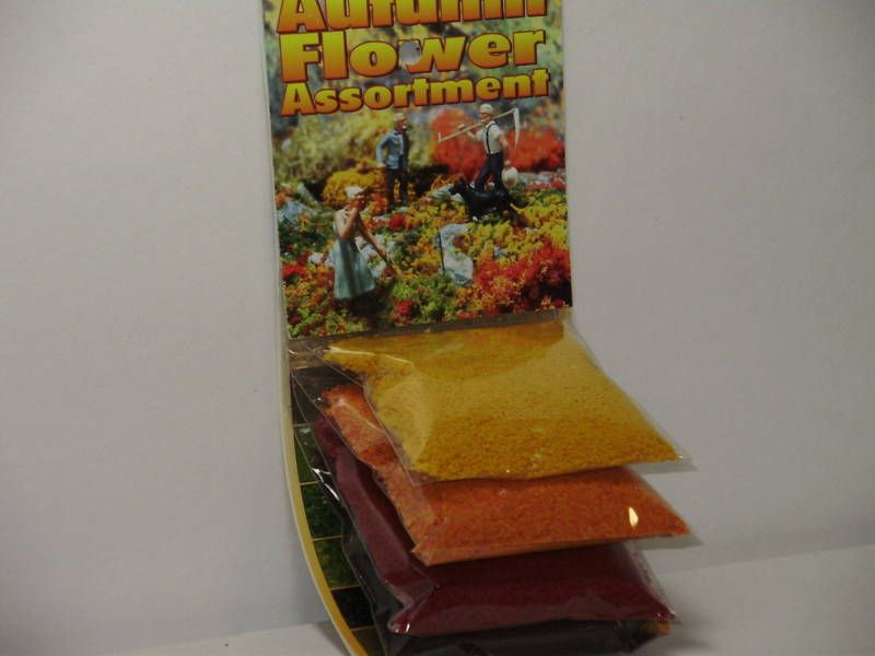 SCENERY   FLOWERS & FRUIT FLOCK & TURFS  AUTUMN  4 pack