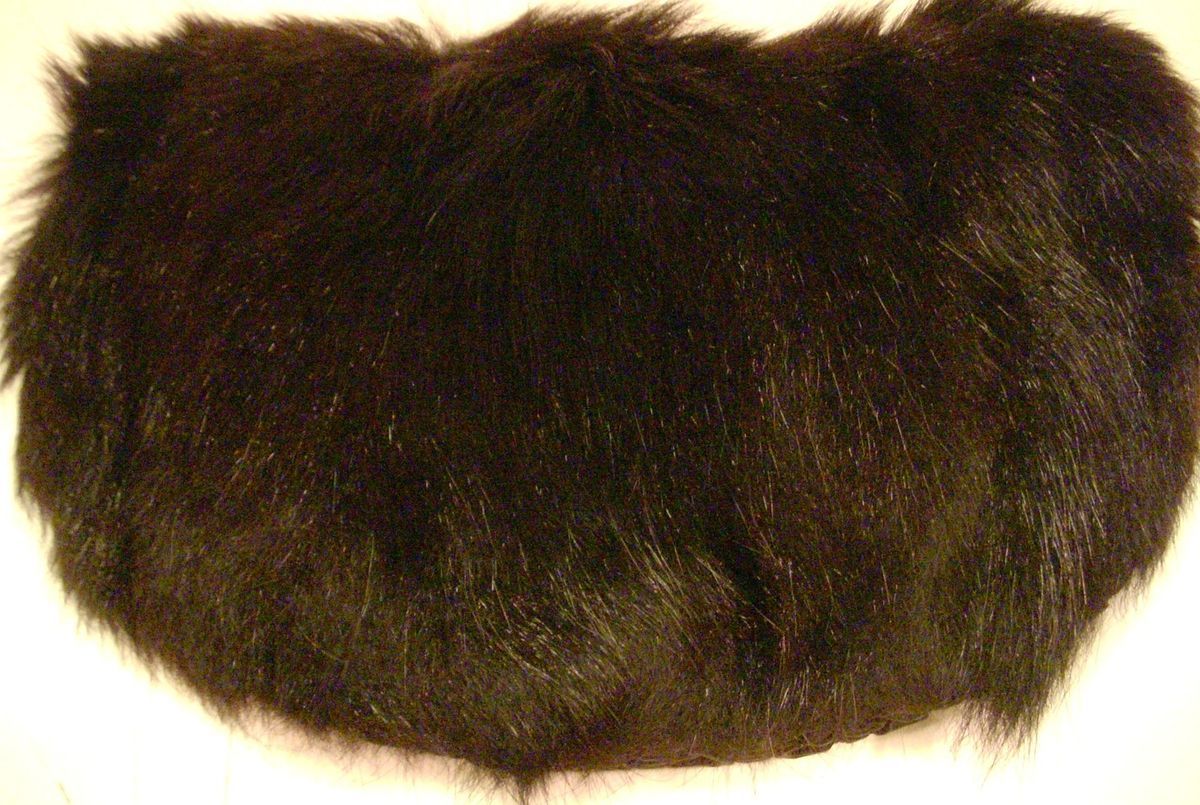 Black Fur Muff Couples as Purse with Zipper Underneath Vintage