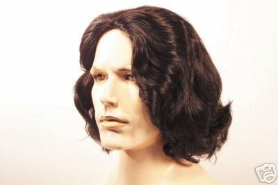 Deluxe Mens Morrison Rockstar Wig Costume Brown Grey