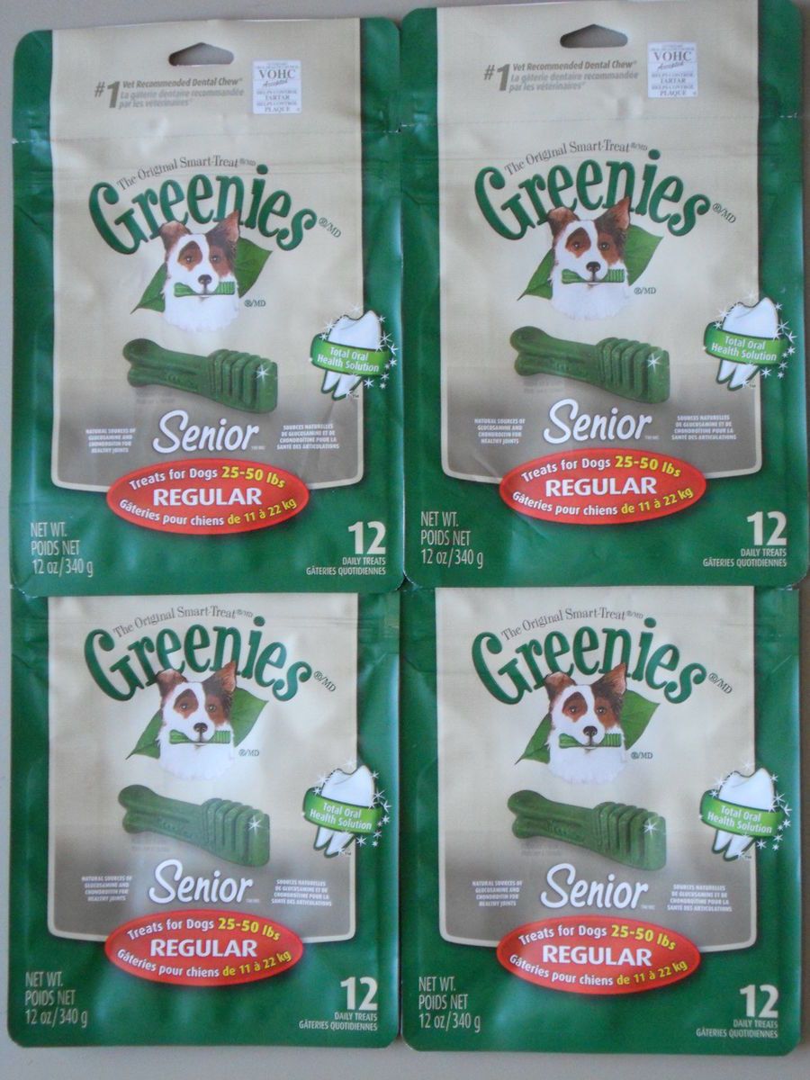 12 oz Bags Greenies Dog Treats Senior Regular Sz 48 Treats