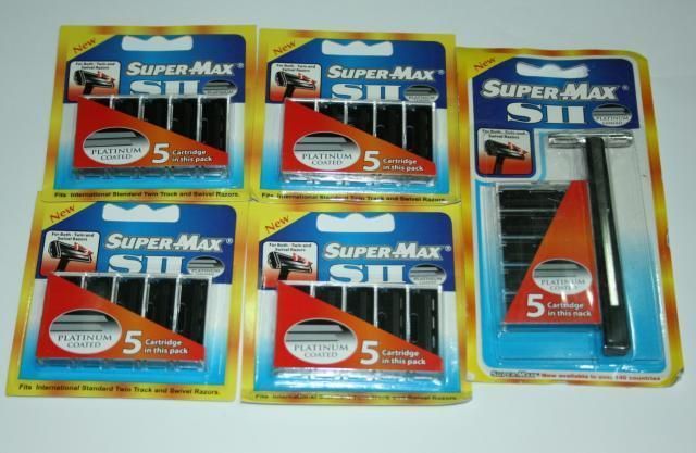 26 Supermax Blades Fits Gillette Trac II Plus Razor Twin Cartridges