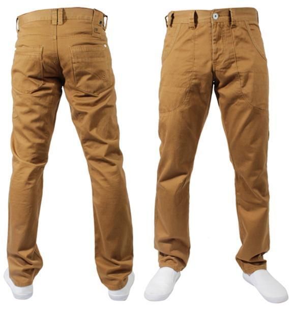 NEW MENS LATEST ETO ARRIVALS DESIGNER EM188 TAN STRAIGHT LEG CHINOS