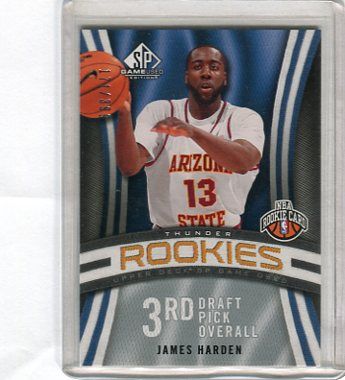 James Harden 2010 Absolute Memorabilia RC Worn Used Ball Jersey Auto