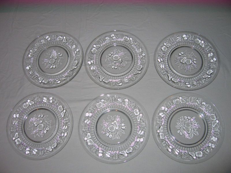 Retro Atomic Ranch Fruit Pattern Pressed Slumped Glass Plate NR